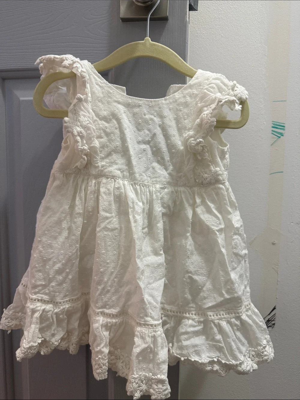GAP White Eyelet Ruffle Dress for Girls